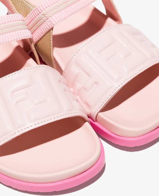 Fendi Kids Sandalen met logoband Roze