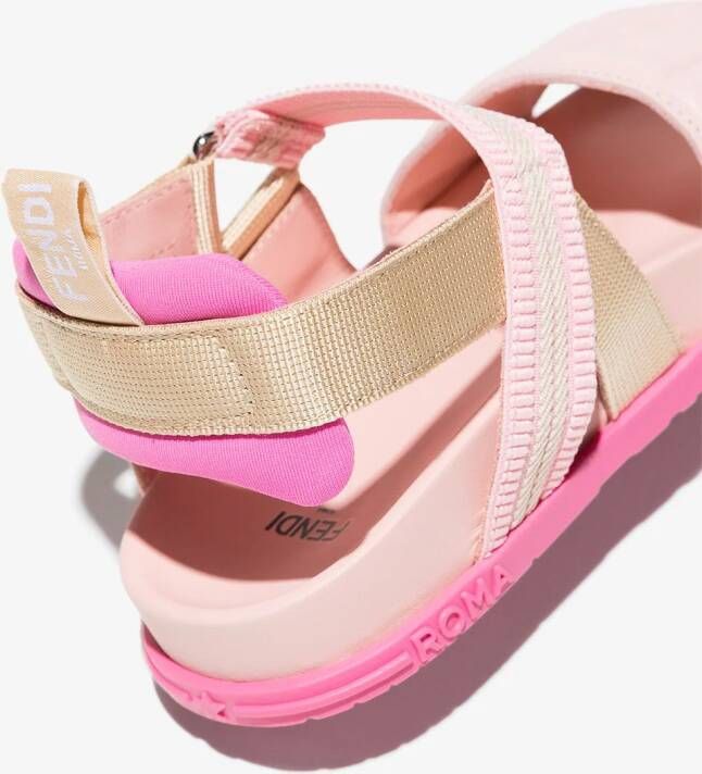 Fendi Kids Sandalen met logoband Roze