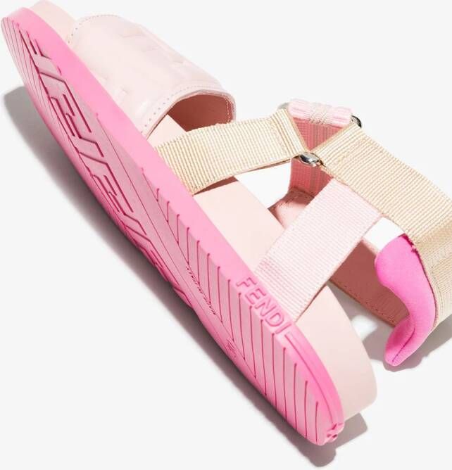 Fendi Kids Sandalen met logoband Roze