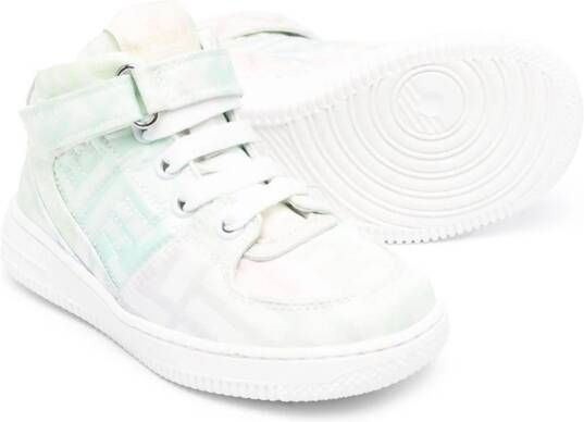 Fendi Kids Sneakers met bloemenprint Groen