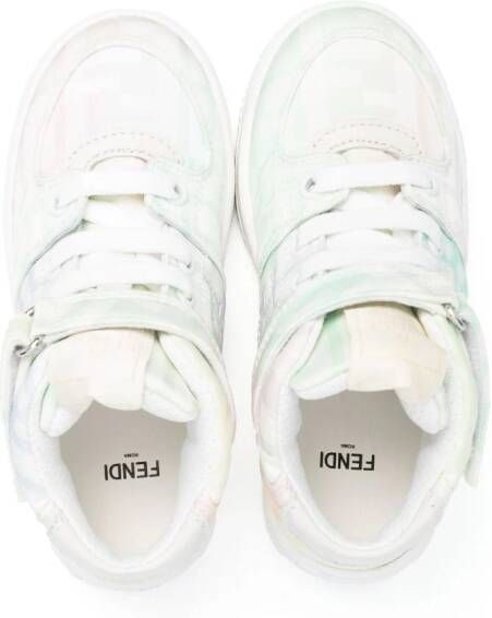 Fendi Kids Sneakers met bloemenprint Groen