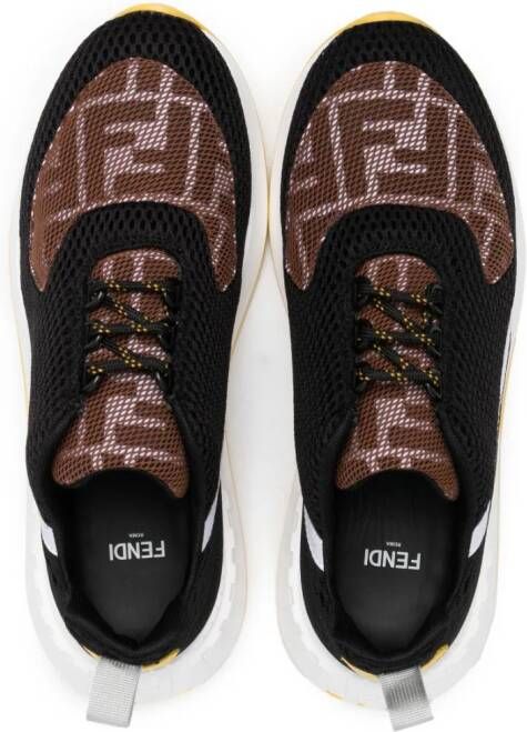 Fendi Kids Sneakers met bloemenprint Zwart