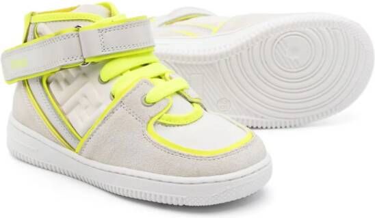 Fendi Kids Sneakers met contrast Beige