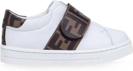 Fendi Kids Sneakers met FF klittenband Wit