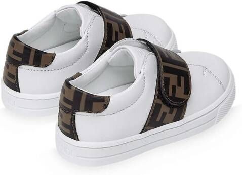 Fendi Kids Sneakers met FF klittenband Wit