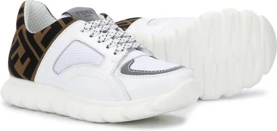 Fendi Kids Sneakers met FF print Wit