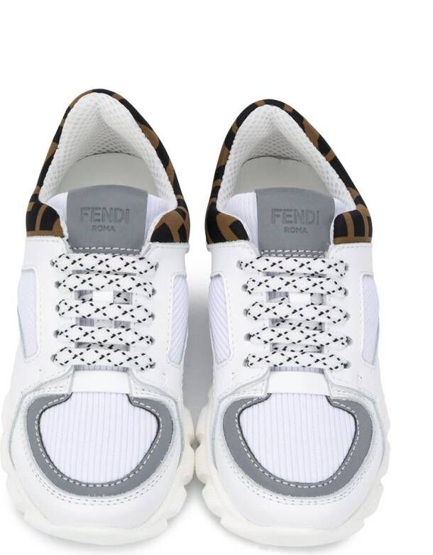Fendi Kids Sneakers met FF print Wit
