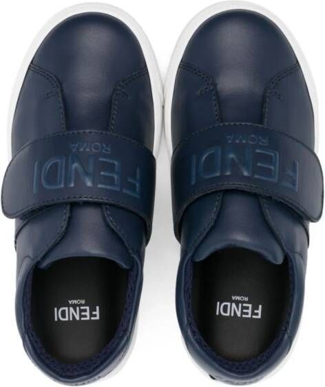 Fendi Kids Sneakers met klittenband Blauw