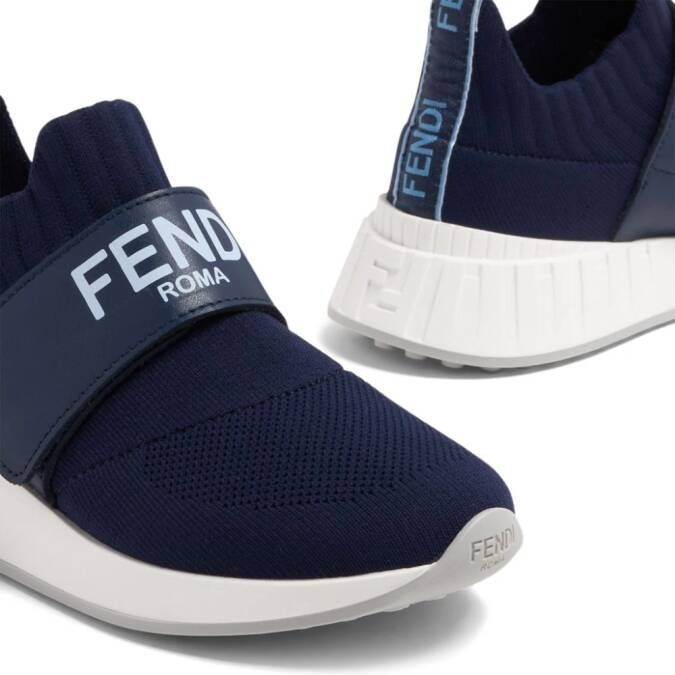 Fendi Kids Sneakers met logo Blauw