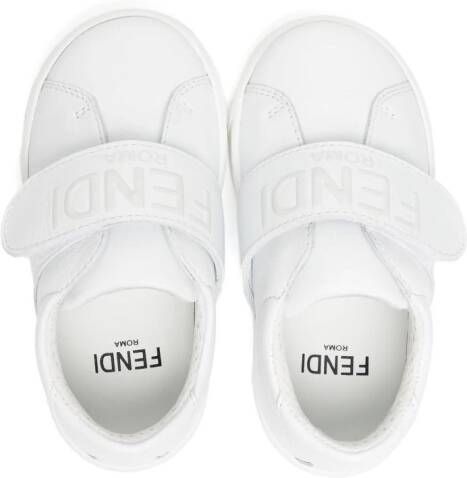 Fendi Kids Sneakers met logo-reliëf Wit