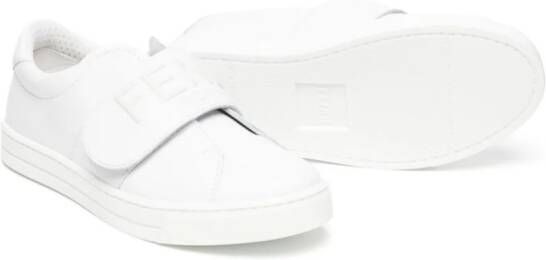 Fendi Kids Sneakers met logo-reliëf Wit