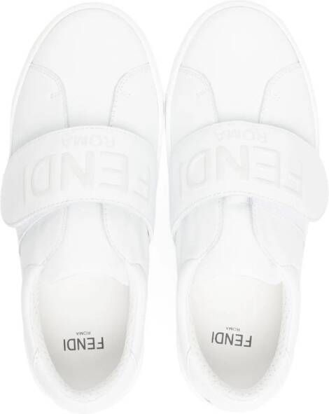 Fendi Kids Sneakers met logo-reliëf Wit