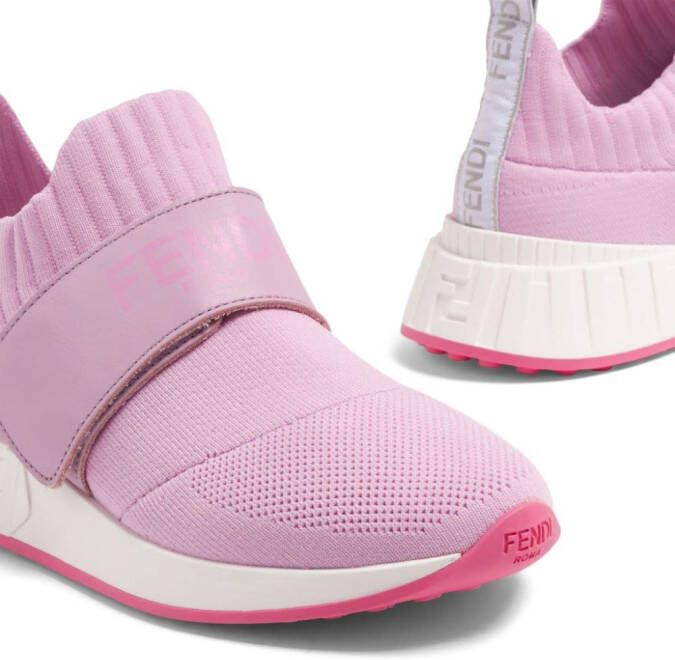 Fendi Kids Sneakers met logo Roze