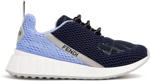 Fendi Kids Sneakers met mesh vlakken Blauw