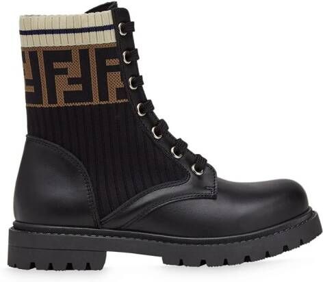 Fendi Kids Veterlaarzen met FF patroon Zwart