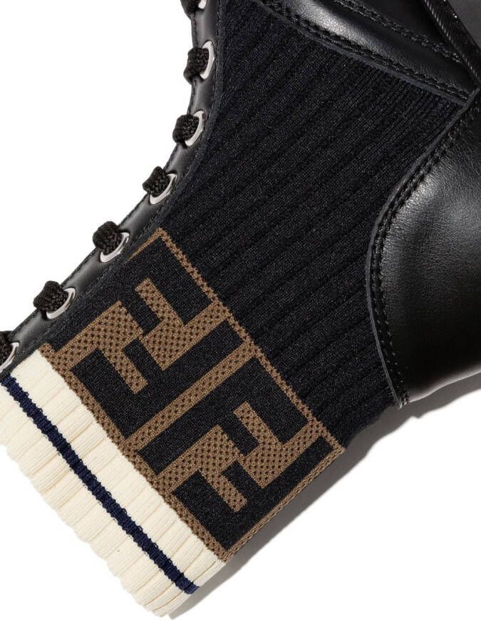 Fendi Kids Veterlaarzen met FF print Zwart