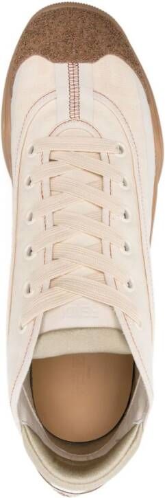 FENDI Lab canvas sneakers Beige