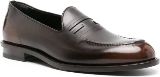 FENDI Lakleren loafers met FF-reliëf Bruin