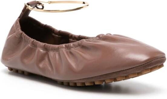 FENDI Leren ballerina's Bruin