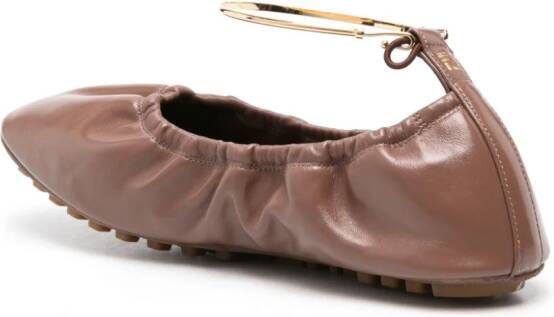 FENDI Leren ballerina's Bruin