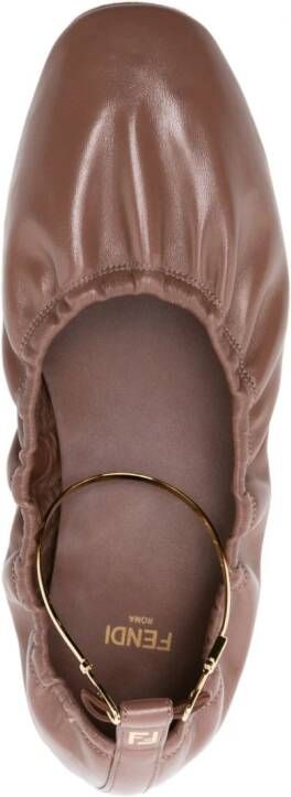 FENDI Leren ballerina's Bruin