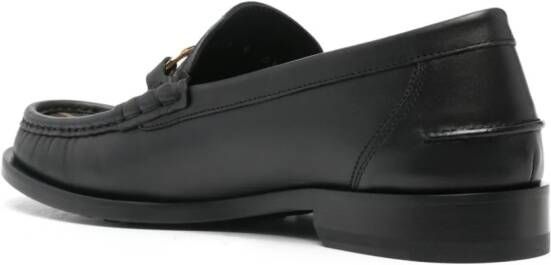 FENDI Leren loafers met logoplakkaat Bruin