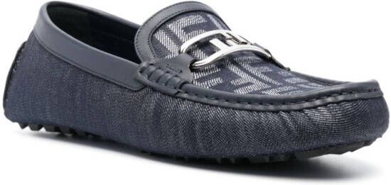 FENDI Loafers met logoplakkaat Blauw