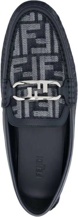 FENDI Loafers met logoplakkaat Blauw