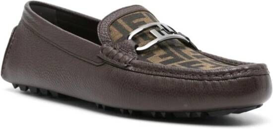 FENDI O'Lock leren loafers Bruin