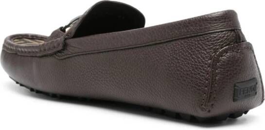 FENDI O'Lock leren loafers Bruin