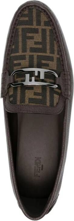 FENDI O'Lock leren loafers Bruin