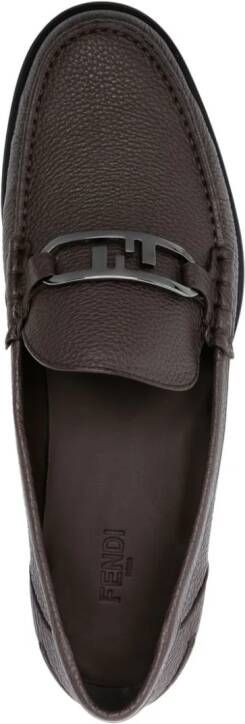 FENDI O'Lock leren loafers Bruin