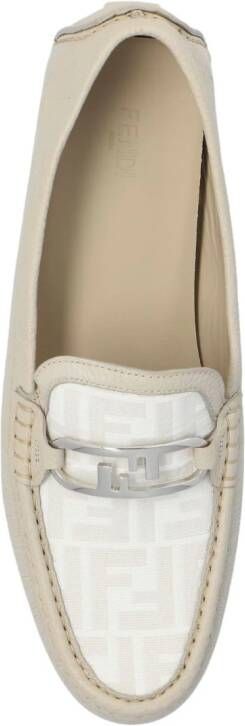 FENDI O'Lock leren loafers Beige