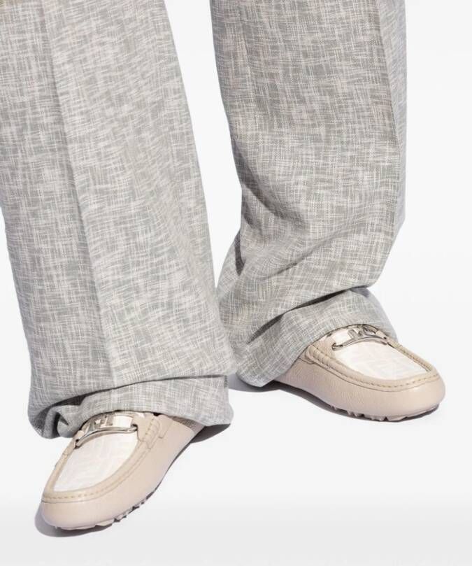 FENDI O'Lock leren loafers Beige