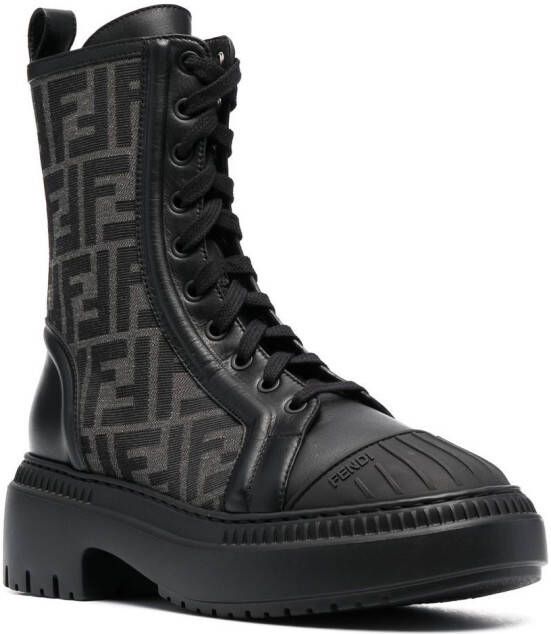 FENDI Rockoko combat boots Zwart