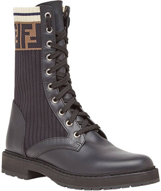 FENDI Rockoko-combat boots Zwart