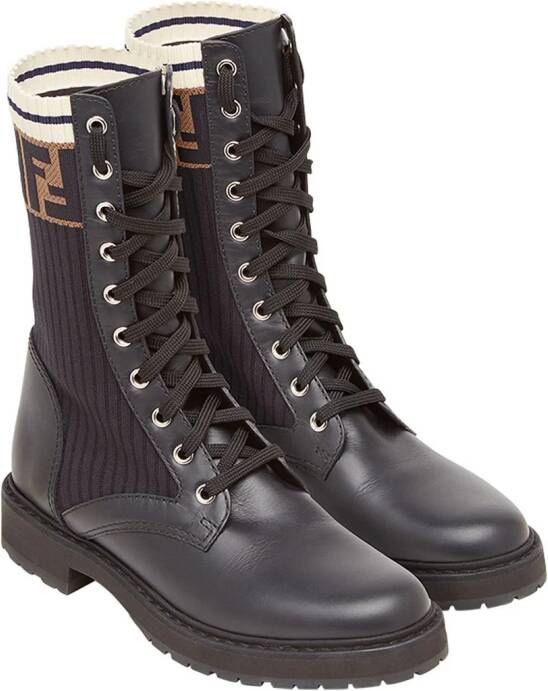 FENDI Rockoko-combat boots Zwart