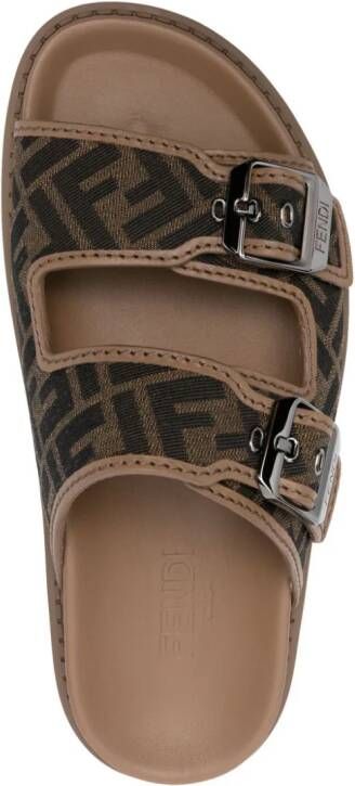 FENDI Sandalen met FF-logoprint Bruin