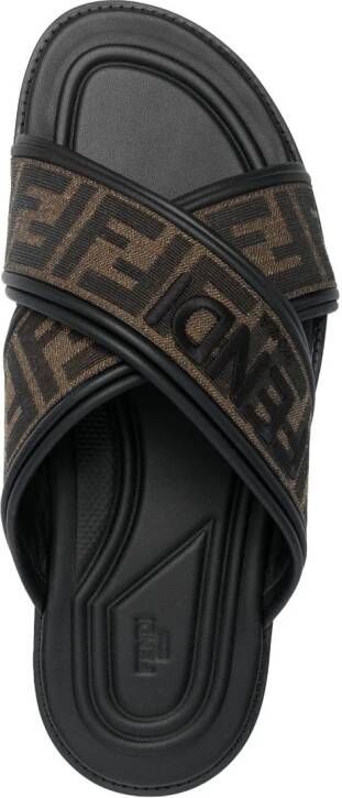 FENDI Slippers met FF-jacquard Zwart