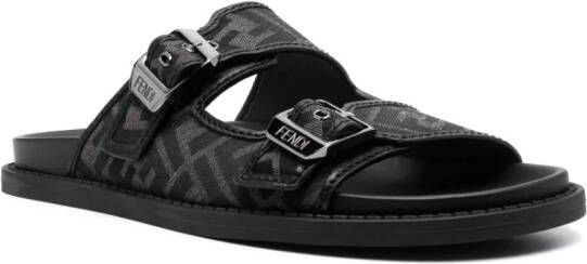 FENDI Sandalen met FF-logoprint Zwart