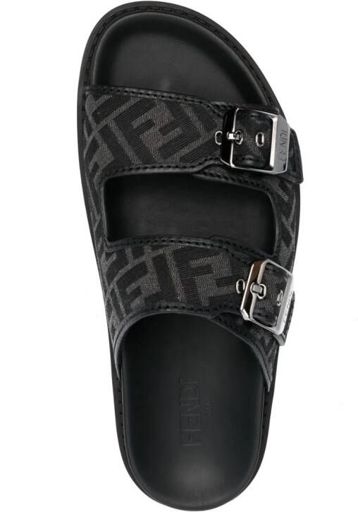FENDI Feel sandalen met FF-jacquard Zwart