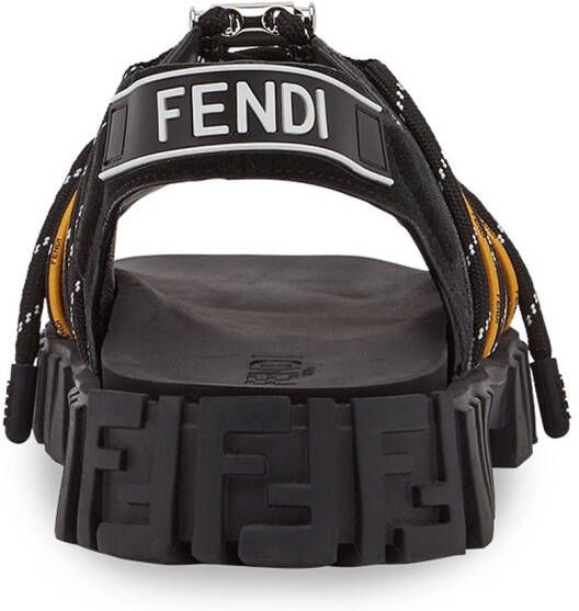 FENDI Sandalen met logoband Zwart