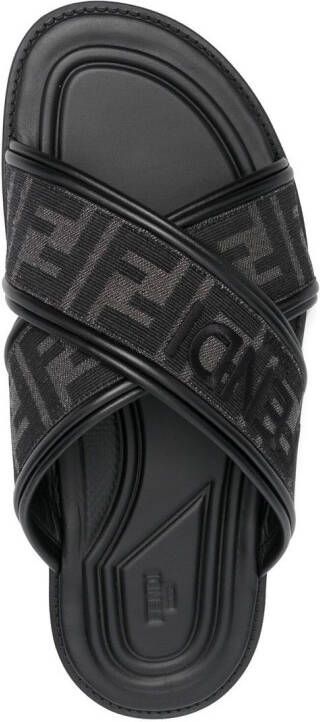 FENDI Sandalen met logoprint Zwart