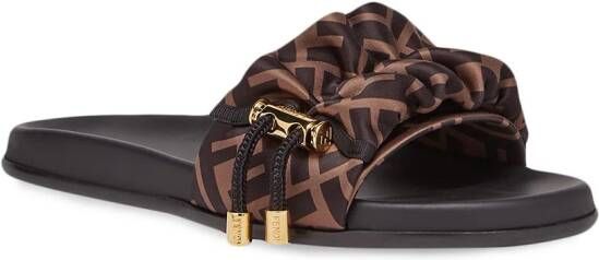 FENDI Slippers met FF-logo Bruin