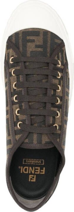 FENDI Sneakers met jacquard logo Bruin