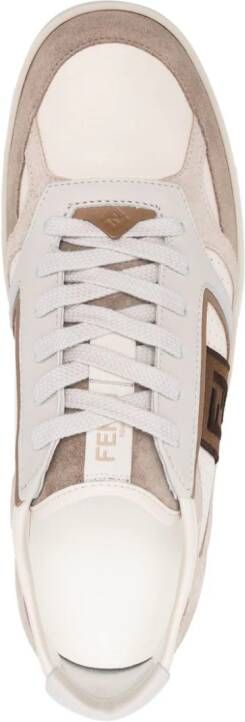 FENDI Step sneakers met logopatch Beige