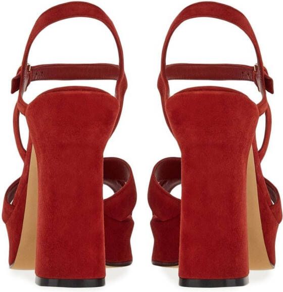 Ferragamo Gia sandalen met plateauzool Rood