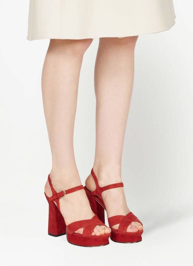 Ferragamo Gia sandalen met plateauzool Rood