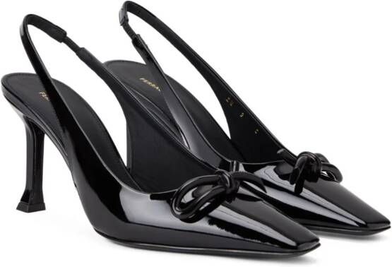 Ferragamo Slingback pumps met strikdetail Zwart