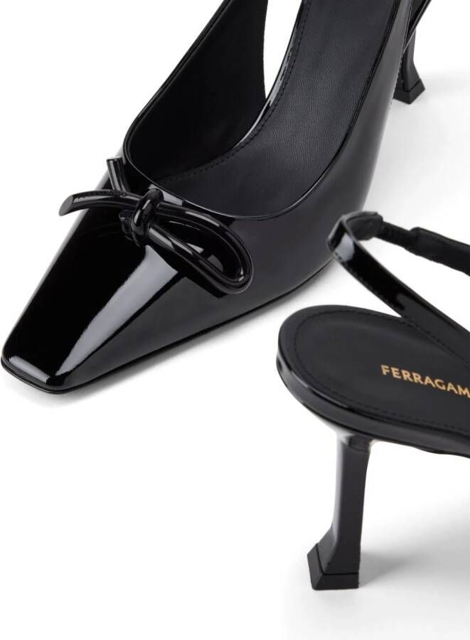 Ferragamo Slingback pumps met strikdetail Zwart